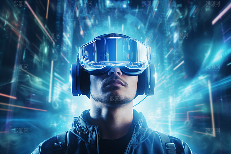 赛博VR眼镜信息技术赛博朋克素材