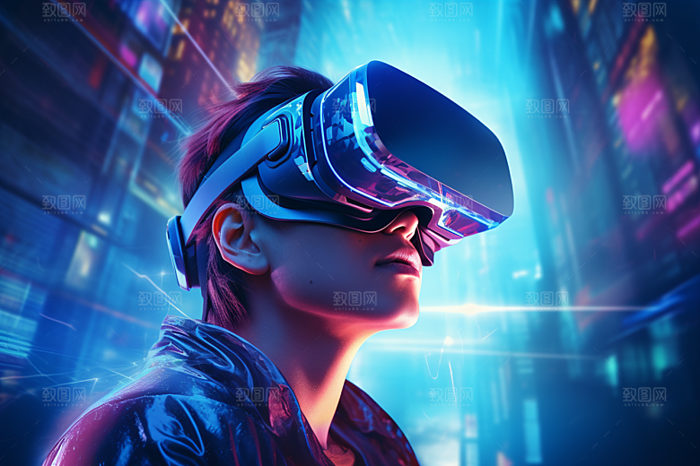 赛博VR眼镜头戴式眼镜科幻素材