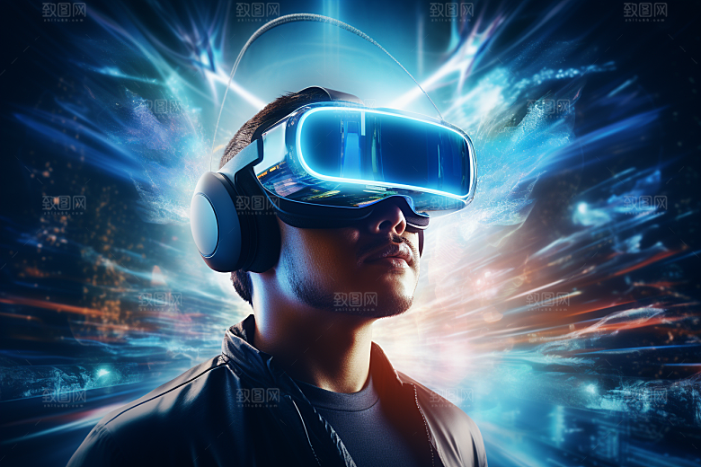 赛博VR眼镜头戴式眼镜信息技术素材