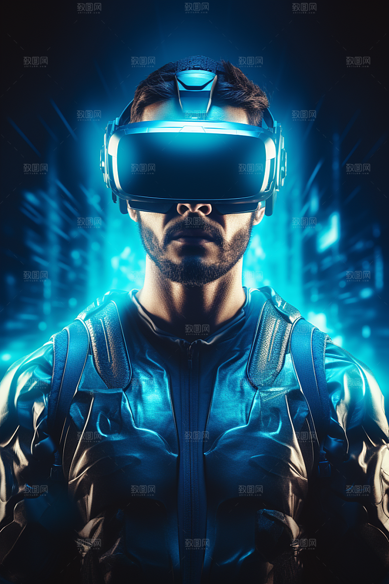 赛博VR眼镜科技信息技术素材