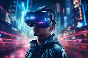 赛博VR眼镜赛博朋克头戴式眼镜素材