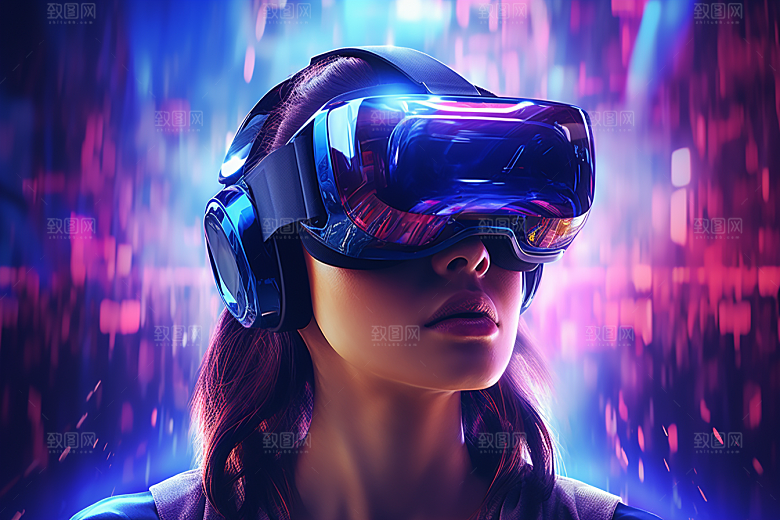 赛博VR眼镜头戴式眼镜光效素材