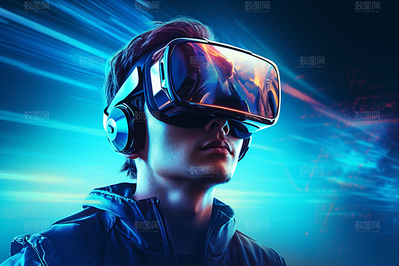 赛博VR眼镜头戴式眼镜时尚素材