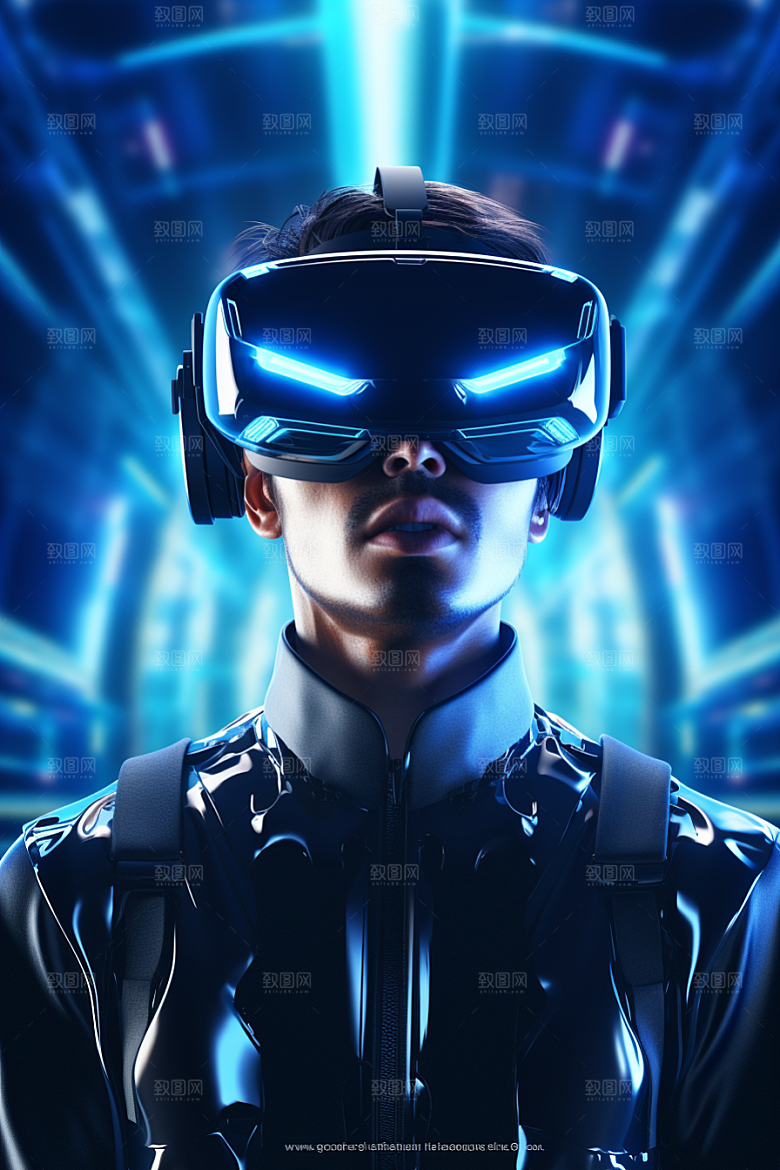 赛博VR眼镜科技赛博朋克素材