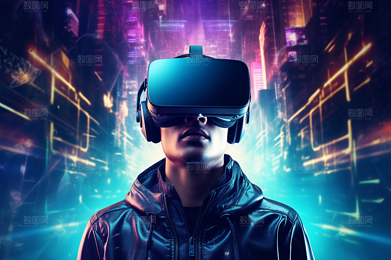 赛博VR眼镜头戴式眼镜电子设备素材
