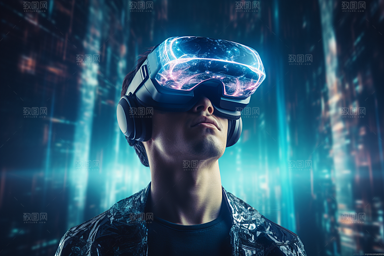 赛博VR眼镜科技赛博朋克素材