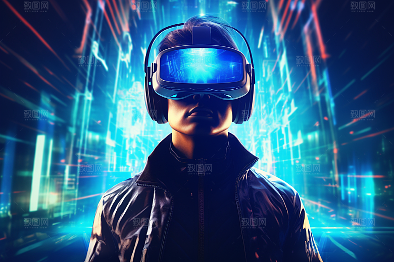 赛博VR眼镜时尚电子设备素材