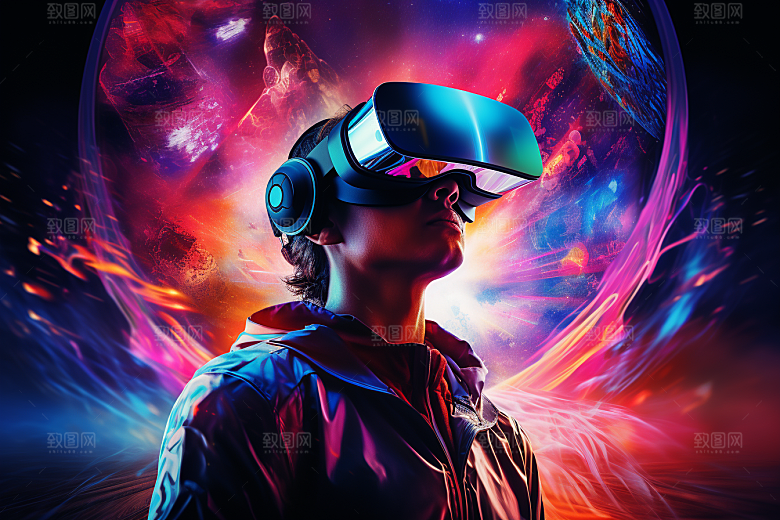 赛博VR眼镜时尚信息技术素材