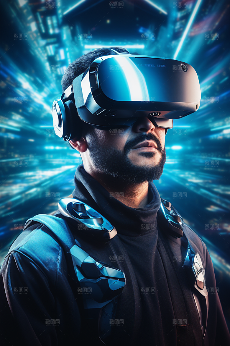 赛博VR眼镜信息技术未来素材