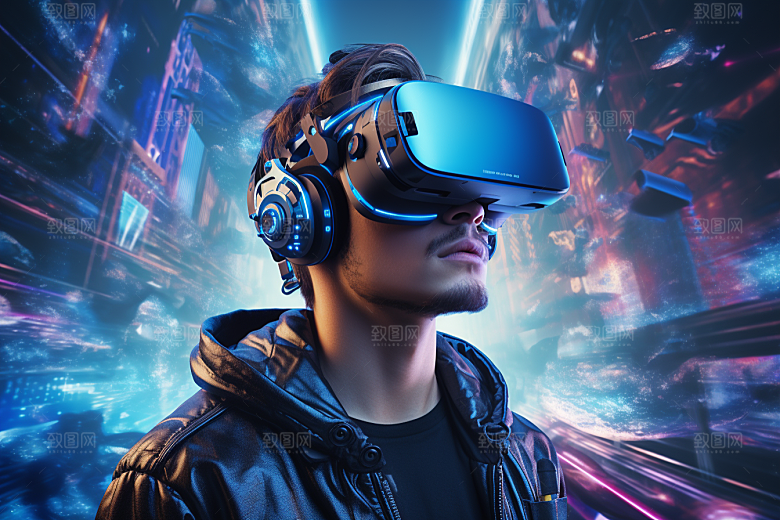 赛博VR眼镜头戴式眼镜夜之城素材