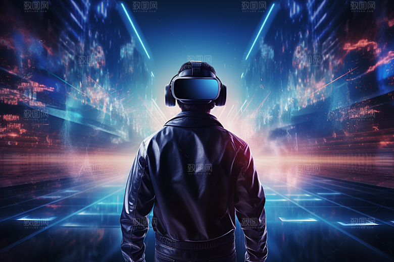 赛博VR眼镜信息技术赛博朋克素材