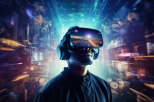 赛博VR眼镜科技光效素材