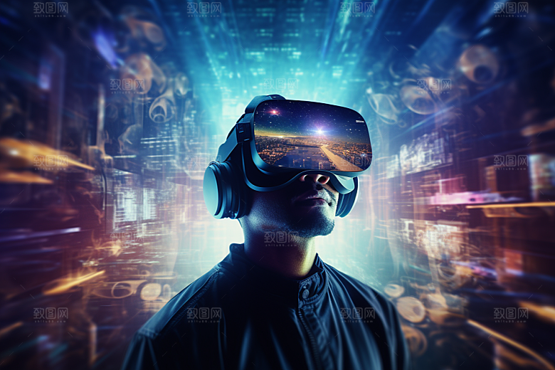 赛博VR眼镜科技光效素材