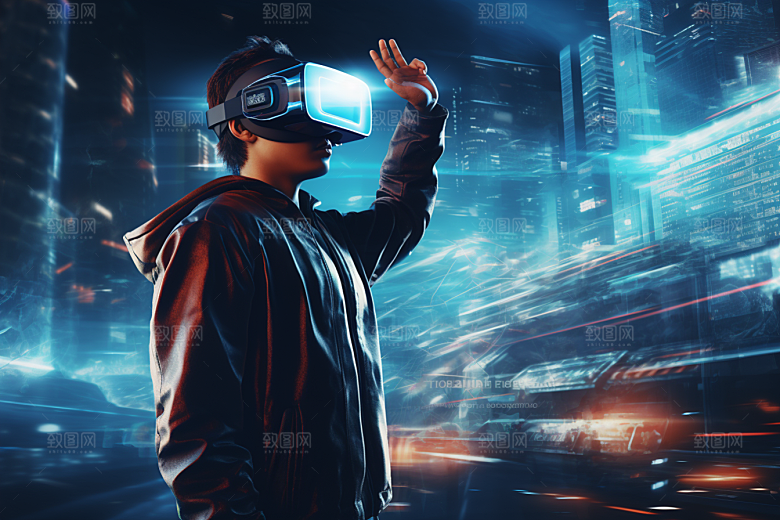赛博VR眼镜科幻头戴式眼镜素材