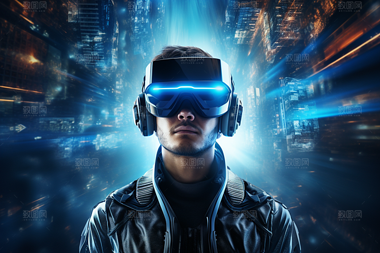 赛博VR眼镜光效赛博朋克素材
