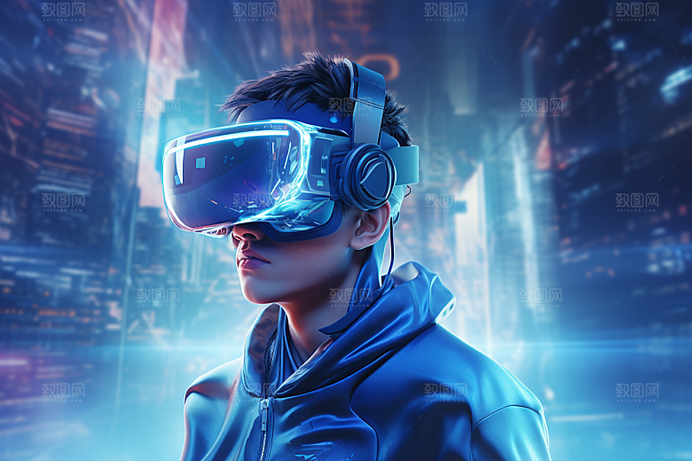 赛博VR眼镜科幻头戴式眼镜素材