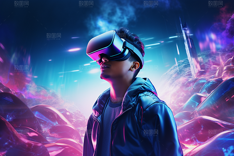 赛博VR眼镜未来头戴式眼镜素材