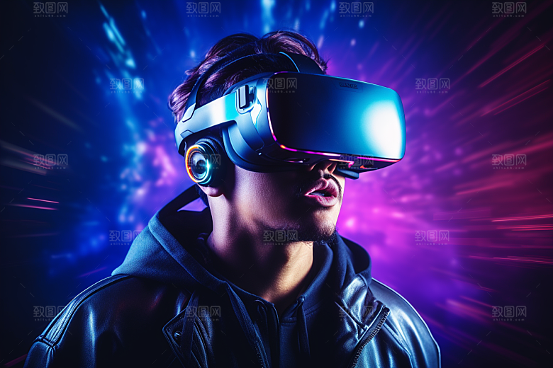 赛博VR眼镜电子设备光效素材