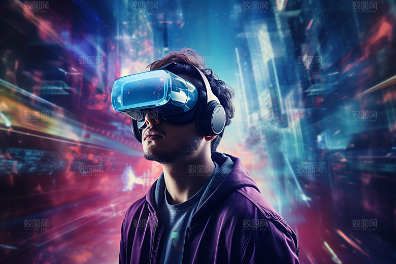 赛博VR眼镜头戴式眼镜科幻素材