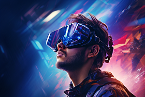 赛博VR眼镜夜之城未来素材