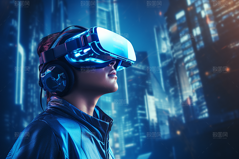 赛博VR眼镜电子设备未来素材