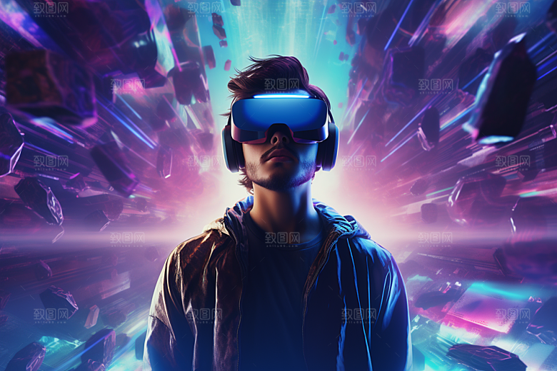 赛博VR眼镜信息技术赛博朋克素材