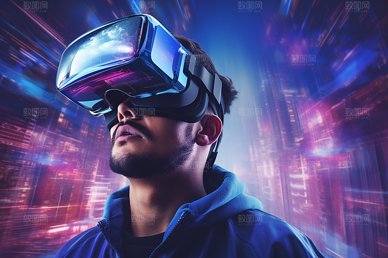 赛博VR眼镜赛博朋克信息技术素材