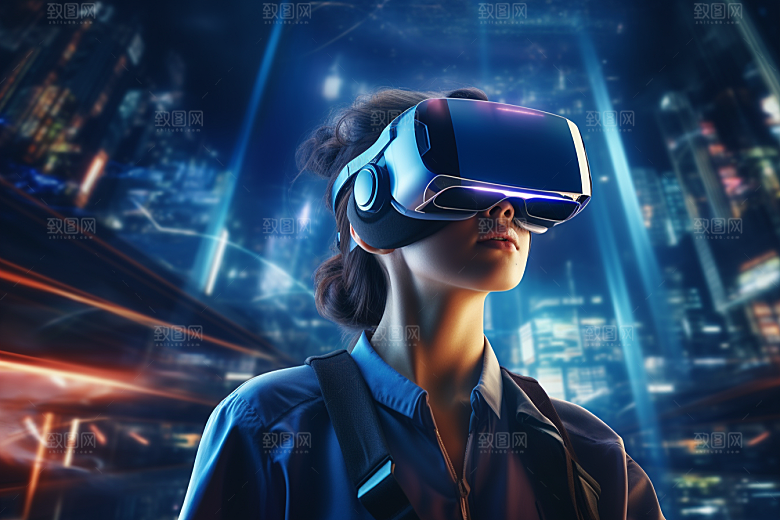 赛博VR眼镜信息技术时尚素材