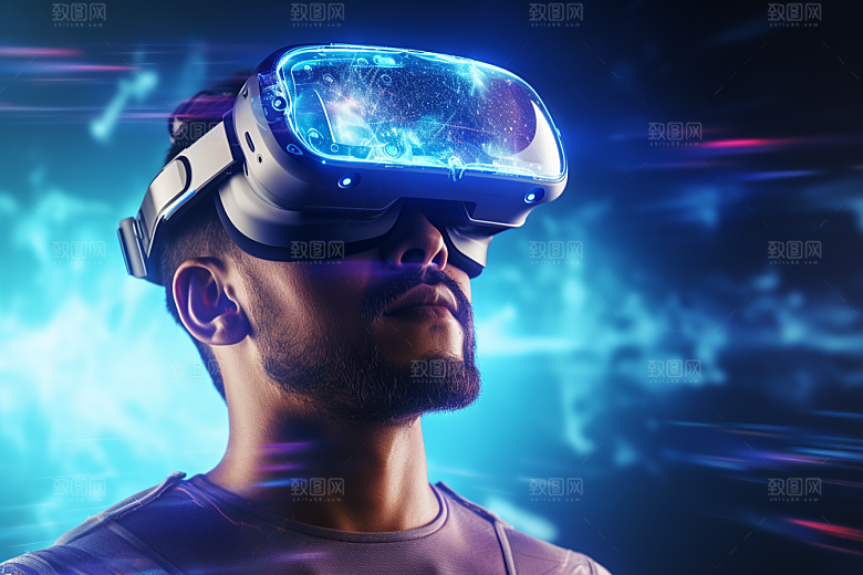 赛博VR眼镜信息技术高清素材