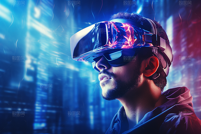 赛博VR眼镜时尚信息技术素材
