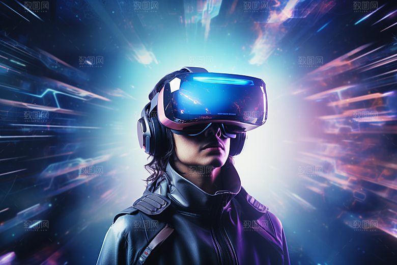 赛博VR眼镜高清信息技术素材