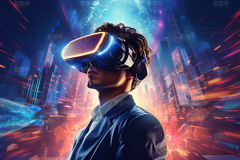 赛博VR眼镜电子设备夜之城素材
