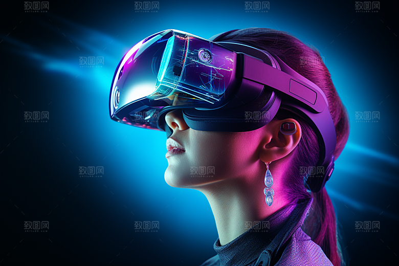 赛博VR眼镜光效时尚素材