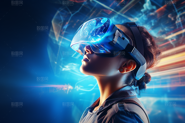 赛博VR眼镜电子设备头戴式眼镜素材