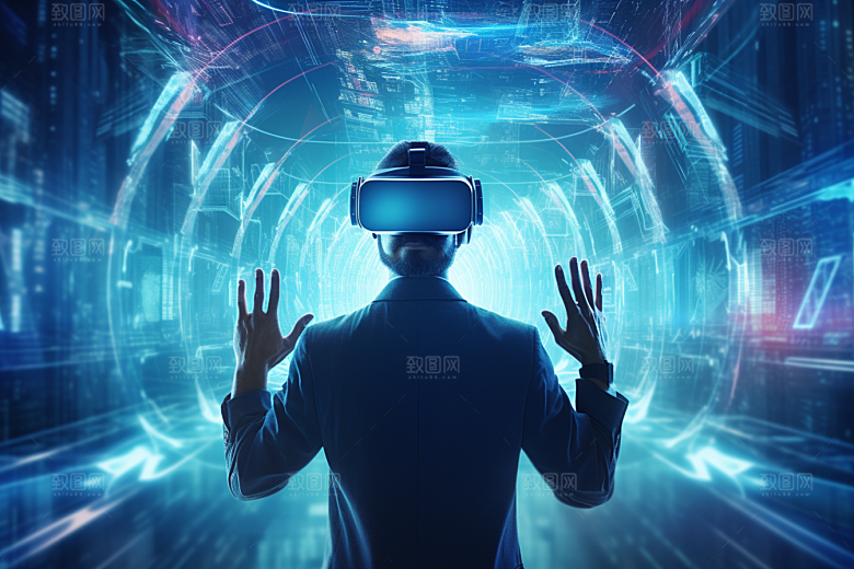 赛博VR眼镜信息技术高清素材