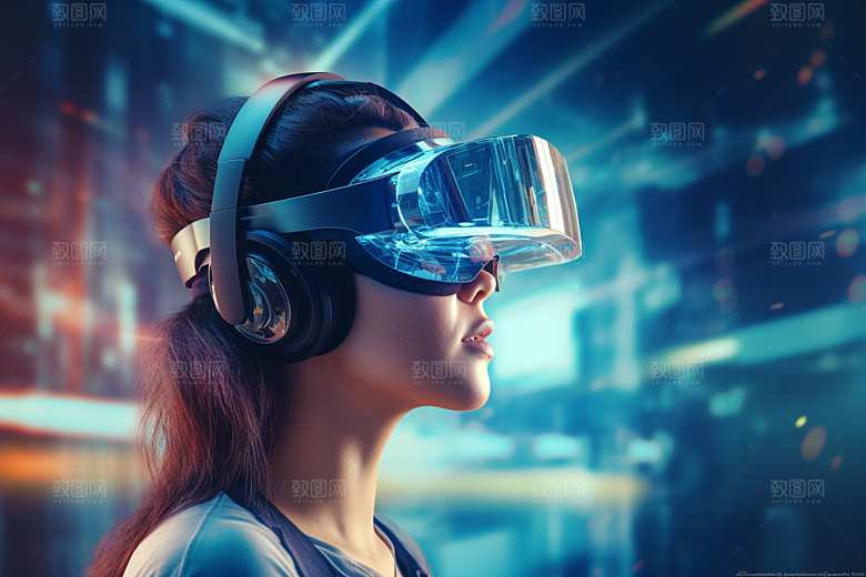 赛博VR眼镜光效时尚素材