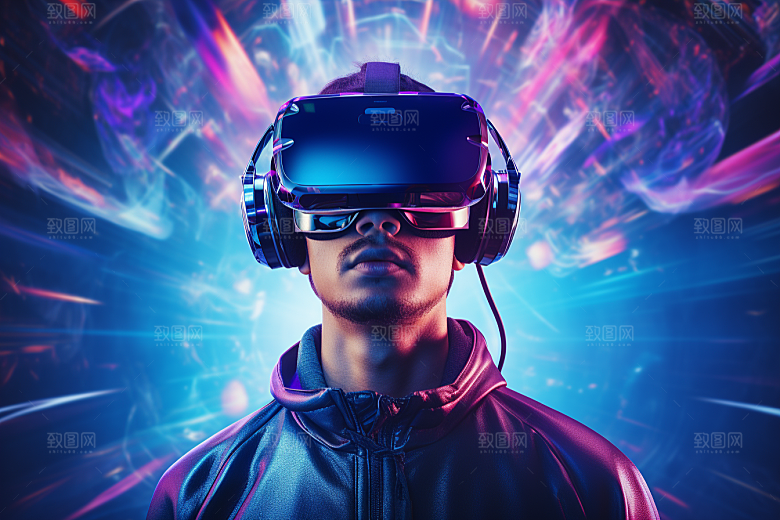 赛博VR眼镜科幻信息技术素材
