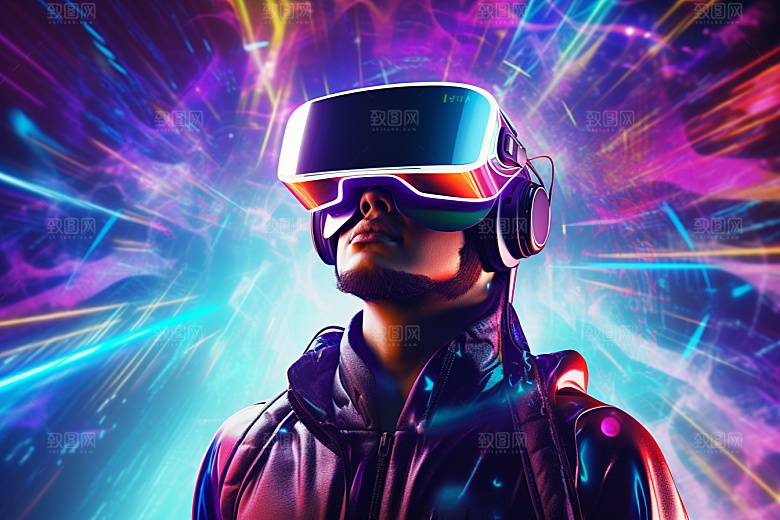 赛博VR眼镜信息技术科幻素材