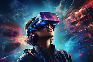 赛博VR眼镜未来夜之城素材