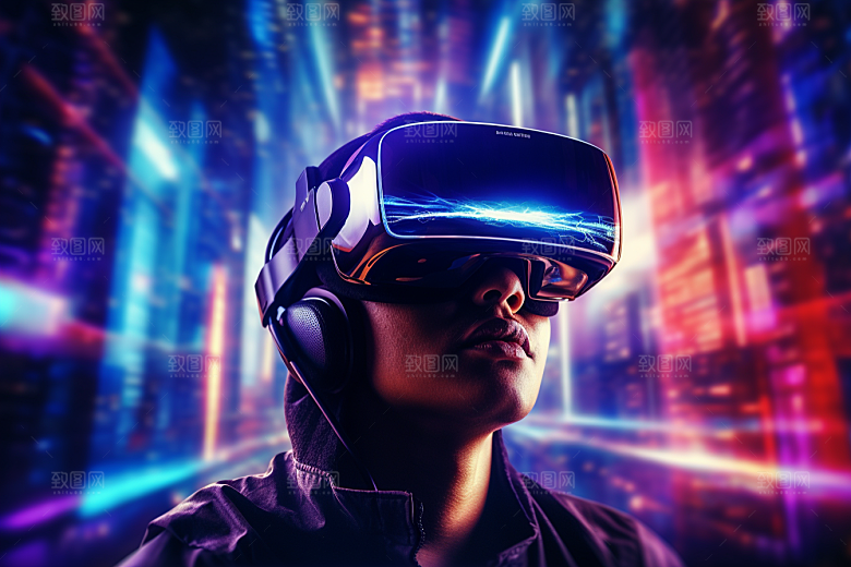 赛博VR眼镜科技头戴式眼镜素材