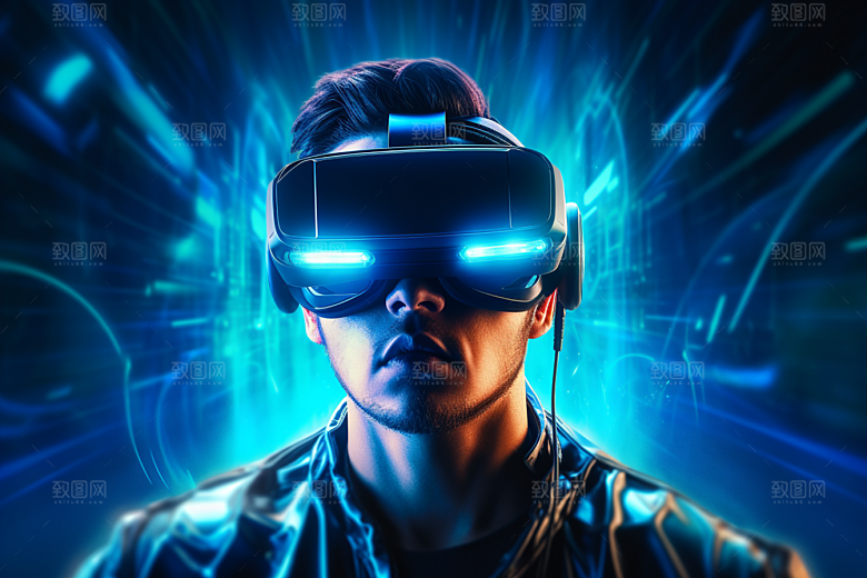 赛博VR眼镜头戴式眼镜电子设备素材