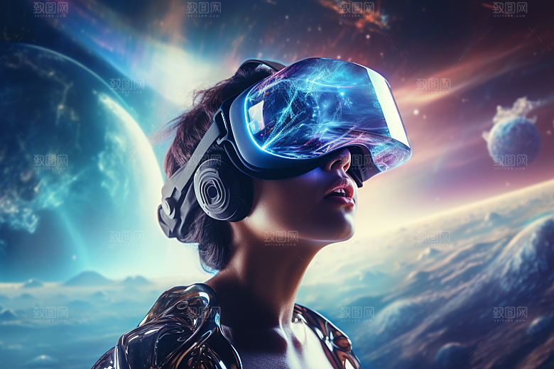 赛博VR眼镜夜之城科幻素材