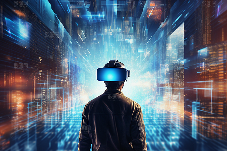 赛博VR眼镜信息技术时尚素材