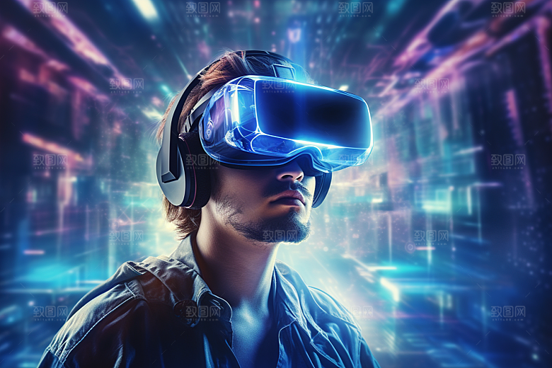 赛博VR眼镜赛博朋克信息技术素材