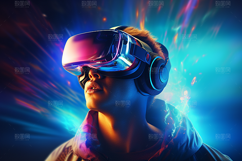 赛博VR眼镜赛博朋克光效素材
