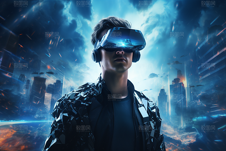 赛博VR眼镜电子设备光效素材