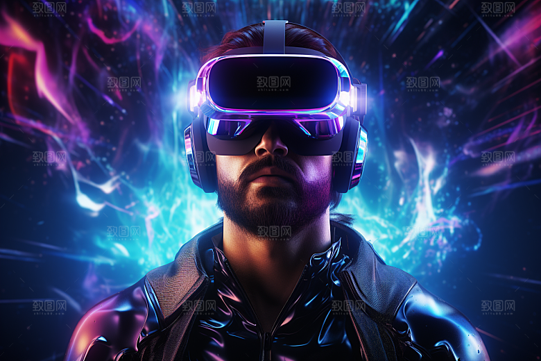 赛博VR眼镜科幻头戴式眼镜素材