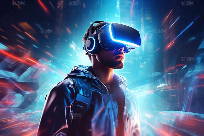 赛博VR眼镜科技科幻素材