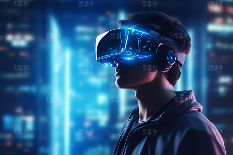 赛博VR眼镜电子设备科技素材