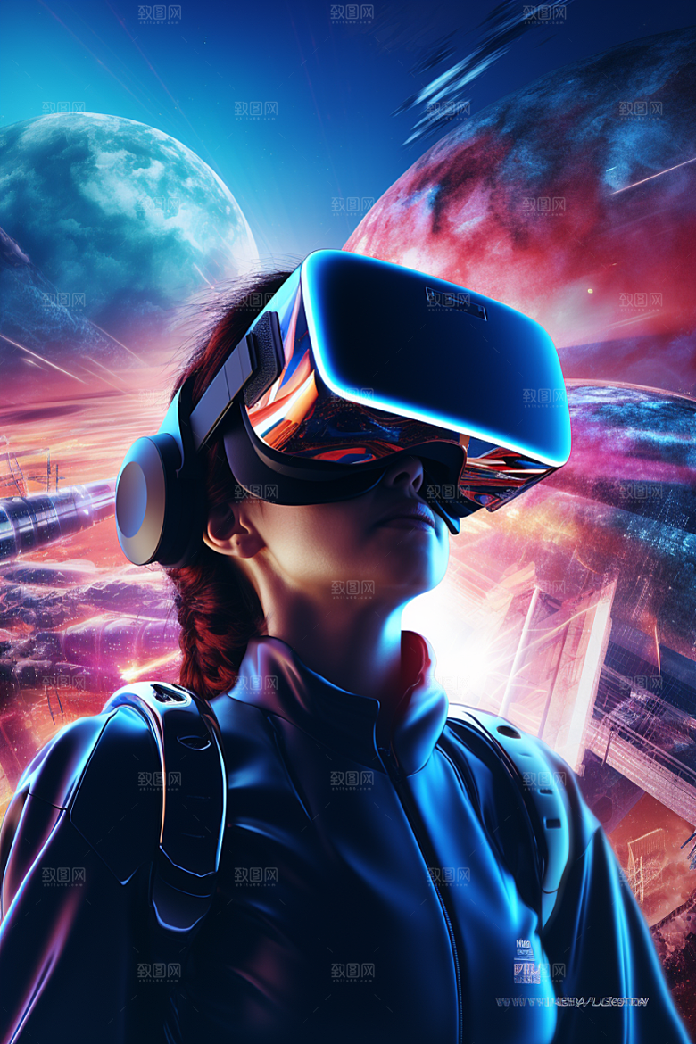 赛博VR眼镜信息技术科幻素材